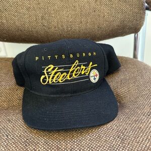 Vintage Pittsburgh Steelers Script Wool Snapback Hat